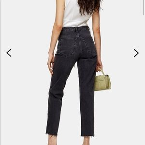 Washed black topshop moto straights